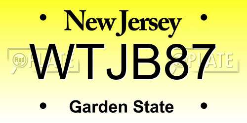 WTJB87 New Jersey License Plate