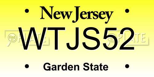 WTJS52 New Jersey License Plate