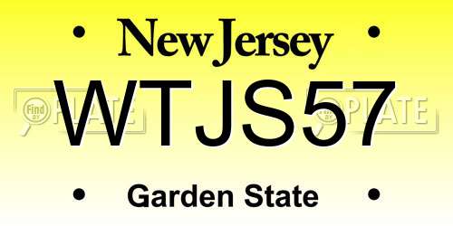 WTJS57 New Jersey License Plate