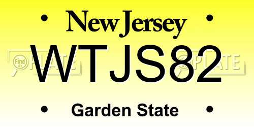 WTJS82 New Jersey License Plate