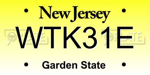 WTK31E New Jersey License Plate