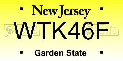 WTK46F New Jersey License Plate