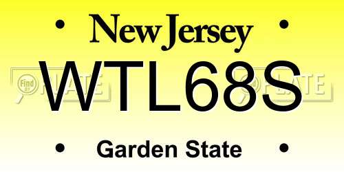 WTL68S New Jersey License Plate