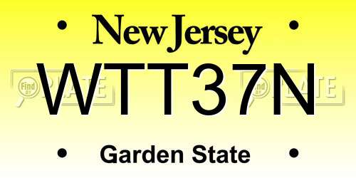 WTT37N New Jersey License Plate