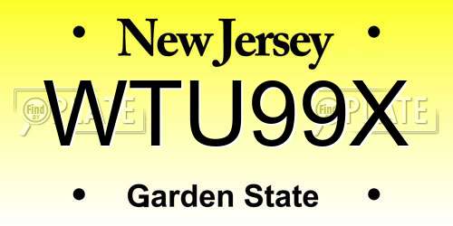 WTU99X New Jersey License Plate