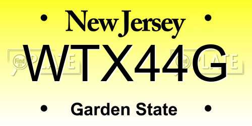 WTX44G New Jersey License Plate