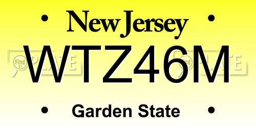WTZ46M New Jersey License Plate