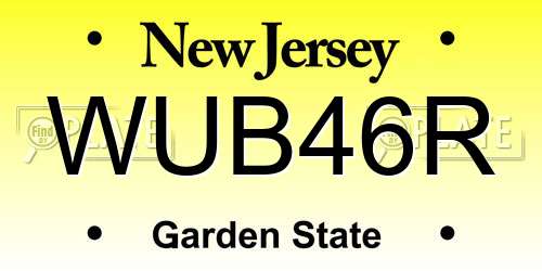 WUB46R New Jersey License Plate