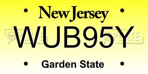 WUB95Y New Jersey License Plate