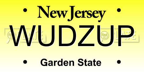 WUDZUP New Jersey License Plate