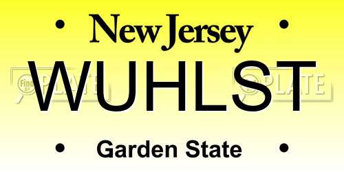 WUHLST New Jersey License Plate