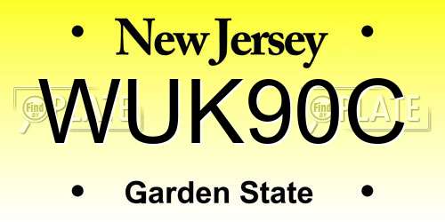 WUK90C New Jersey License Plate
