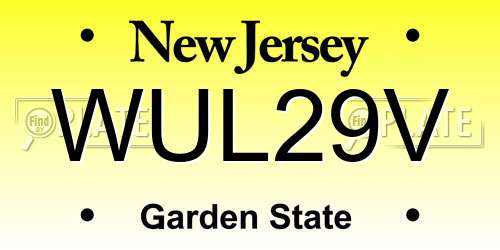 WUL29V New Jersey License Plate