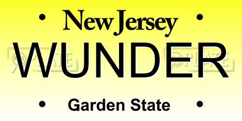 WUNDER New Jersey License Plate