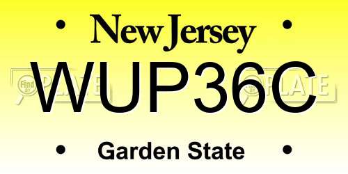 WUP36C New Jersey License Plate