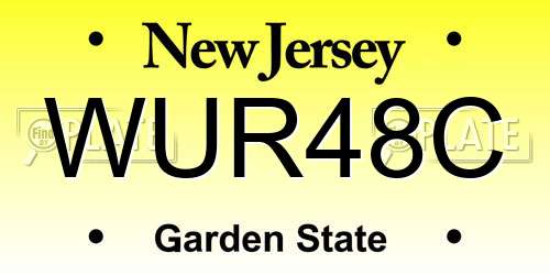 WUR48C New Jersey License Plate