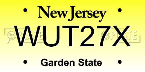 WUT27X New Jersey License Plate