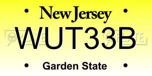WUT33B New Jersey License Plate