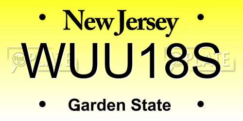 WUU18S New Jersey License Plate