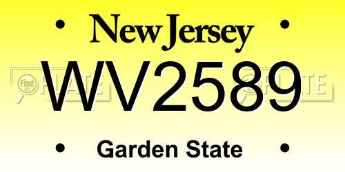 WV2589 New Jersey License Plate