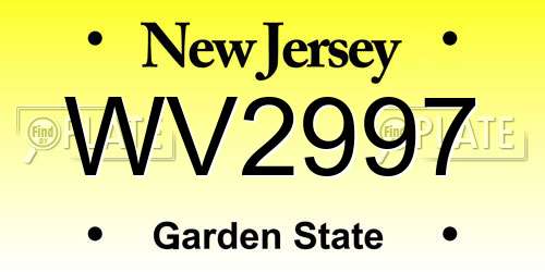 WV2997 New Jersey License Plate