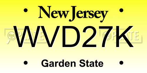 WVD27K New Jersey License Plate