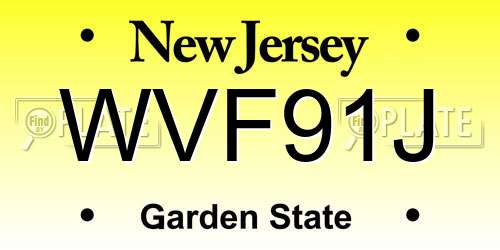 WVF91J New Jersey License Plate