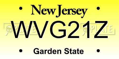 WVG21Z New Jersey License Plate