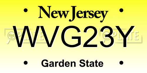 WVG23Y New Jersey License Plate