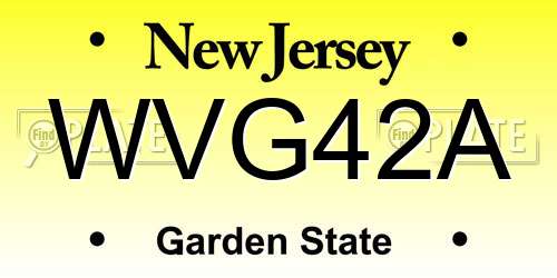WVG42A New Jersey License Plate