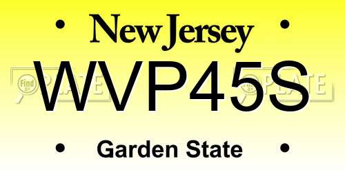 WVP45S New Jersey License Plate