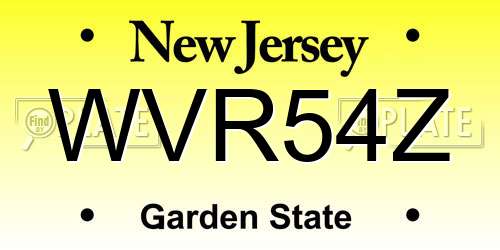 WVR54Z New Jersey License Plate