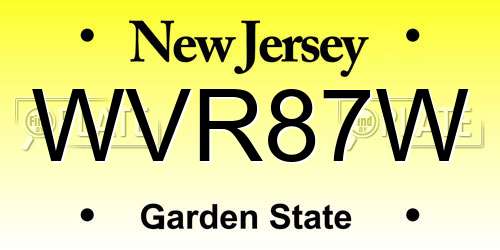 WVR87W New Jersey License Plate