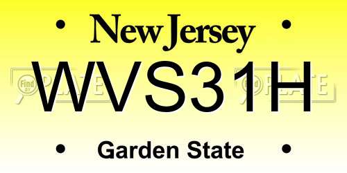 WVS31H New Jersey License Plate