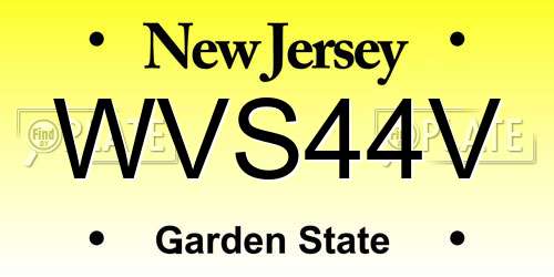 WVS44V New Jersey License Plate