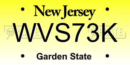 WVS73K New Jersey License Plate
