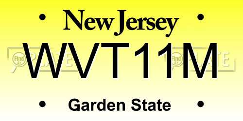 WVT11M New Jersey License Plate