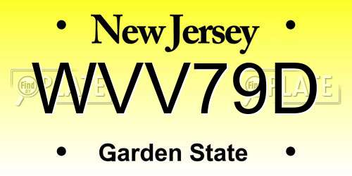 WVV79D New Jersey License Plate