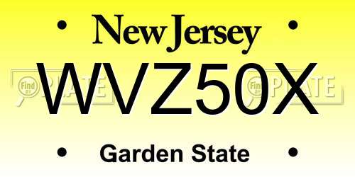WVZ50X New Jersey License Plate