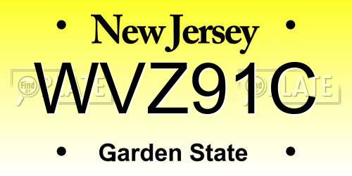 WVZ91C New Jersey License Plate