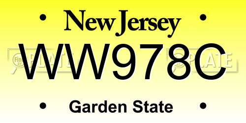 WW978C New Jersey License Plate