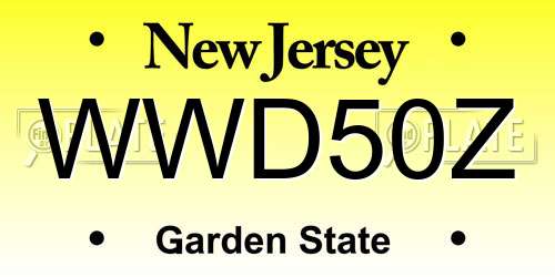 WWD50Z New Jersey License Plate