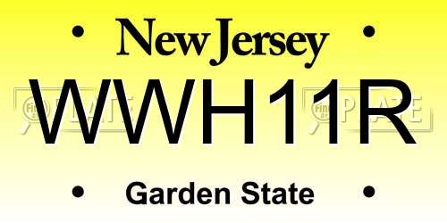 WWH11R New Jersey License Plate