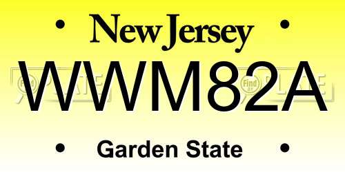 WWM82A New Jersey License Plate