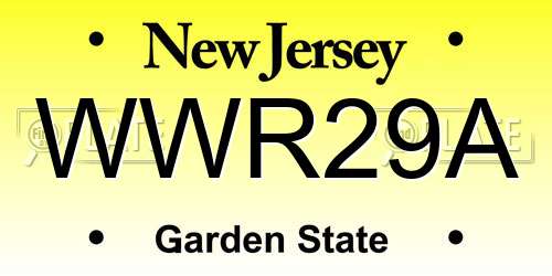 WWR29A New Jersey License Plate