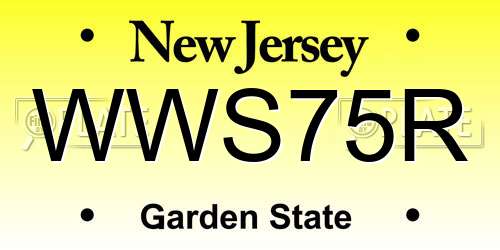 WWS75R New Jersey License Plate
