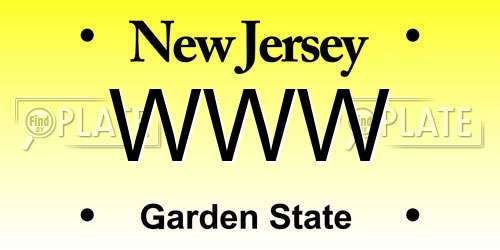 WWW New Jersey License Plate