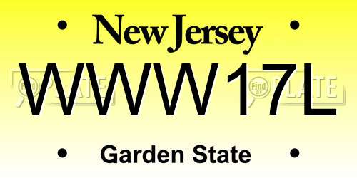WWW17L New Jersey License Plate