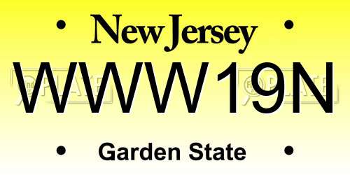 WWW19N New Jersey License Plate