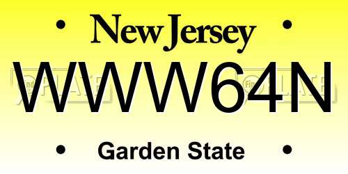WWW64N New Jersey License Plate